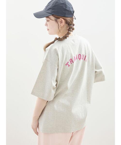 Samansa Mos2（サマンサ モスモス）の「【抗菌防臭】遊びたくなるカジュアルロゴT（Tシャツ/カットソー・レディース・オフホワイト/チャコールグレー/シルバーグレー・F）」の3枚目の写真