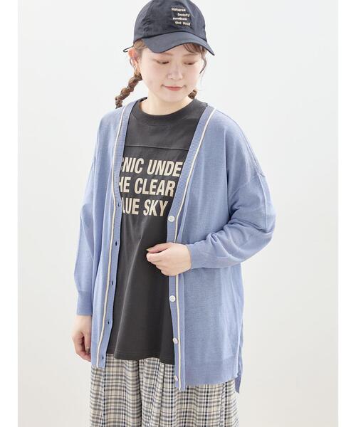 Samansa Mos2（サマンサ モスモス）の「【抗菌防臭】遊びたくなるカジュアルロゴT（Tシャツ/カットソー・レディース・オフホワイト/チャコールグレー/シルバーグレー・F）」の5枚目の写真