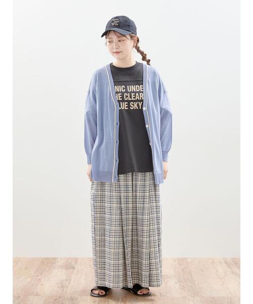 Samansa Mos2（サマンサ モスモス）の「【抗菌防臭】遊びたくなるカジュアルロゴT（Tシャツ/カットソー・レディース・オフホワイト/チャコールグレー/シルバーグレー・F）」の6枚目の写真