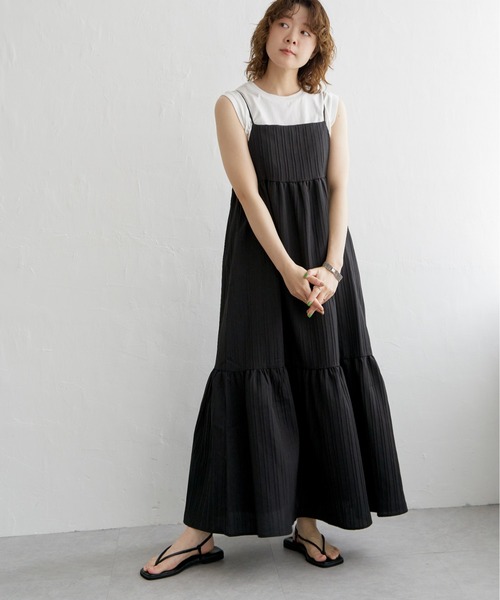 フラワー キャミソール ワンピース フリル ロング（ワンピース