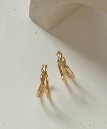 ツイスト ダブル ライン フープ ピアス