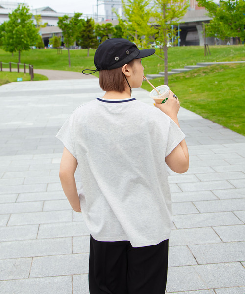 Chillfar（チルファー）の「ネックラインロゴフレンチスリーブTEE（Tシャツ/カットソー・レディース・ネイビー/チャコール/オートミール/ホワイト・FREE）」の15枚目の写真
