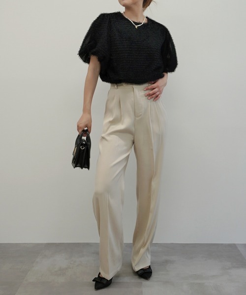Rashik(ラシク)の「ウエストボタンストレートパンツ(その他パンツ・レディース・ブラック/ベージュ/グレー・M/S)」の7枚目の写真