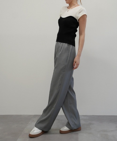Rashik(ラシク)の「ウエストボタンストレートパンツ(その他パンツ・レディース・ブラック/ベージュ/グレー・M/S)」の11枚目の写真