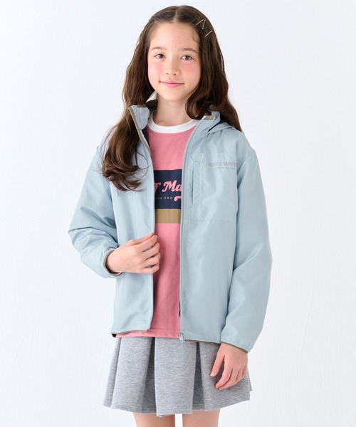 KRIFF MAYER Kid's Collection(クリフメイヤーキッズコレクション)の「【フードがしまえる】おでかけシャカジャケット(ナイロンジャケット・キッズ・チャコール/グレー/グリーン/ネイビー/オレンジ/セージグリーン/ブルー/サックスブルー・150/140/130/120/170/160)」の6枚目の写真