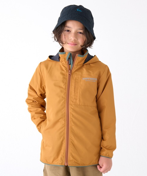 KRIFF MAYER Kid's Collection(クリフメイヤーキッズコレクション)の「【フードがしまえる】おでかけシャカジャケット(ナイロンジャケット・キッズ・チャコール/グレー/グリーン/ネイビー/オレンジ/セージグリーン/ブルー/サックスブルー・150/140/130/120/170/160)」の8枚目の写真