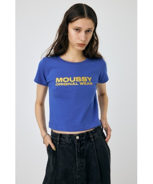 MOUSSY（マウジー）の「RHINESTONE MOUSSY Tシャツ（Tシャツ/カットソー・レディース・ホワイト/オレンジ/ブルー/ブラック・FREE）」の13枚目の写真