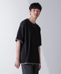 NANO universe（ナノユニバース）の「カラーステッチジャガードTシャツ 半袖（Tシャツ/カットソー・メンズ）」