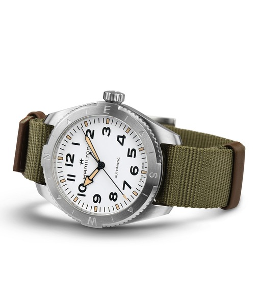 HAMILTON（ハミルトン）の「HAMILTON [ハミルトン] 腕時計 Khaki Field （カーキ フィールド） Expedition オート 自動巻き 41MM ホワイト×グリーン（アナログ腕時計・メンズ・ホワイト・FREE）」の6枚目の写真