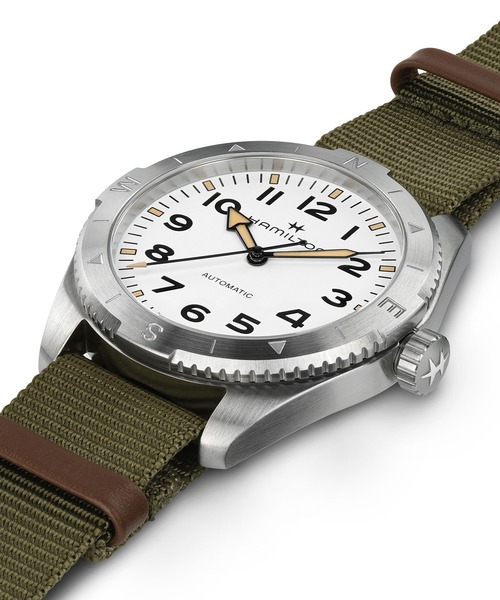 HAMILTON（ハミルトン）の「HAMILTON [ハミルトン] 腕時計 Khaki Field （カーキ フィールド） Expedition オート 自動巻き 41MM ホワイト×グリーン（アナログ腕時計・メンズ・ホワイト・FREE）」の5枚目の写真