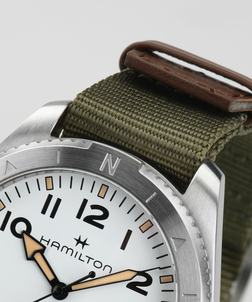 HAMILTON（ハミルトン）の「HAMILTON [ハミルトン] 腕時計 Khaki Field （カーキ フィールド） Expedition オート 自動巻き 41MM ホワイト×グリーン（アナログ腕時計・メンズ・ホワイト・FREE）」の3枚目の写真