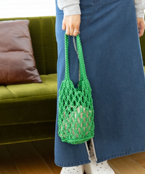 3.3 Field Trip （3.3フィールドトリップ）の「3.3 Field Trip／ネットトートバック（トートバッグ・レディース・グリーン/アイボリー・FREE）」の2枚目の写真