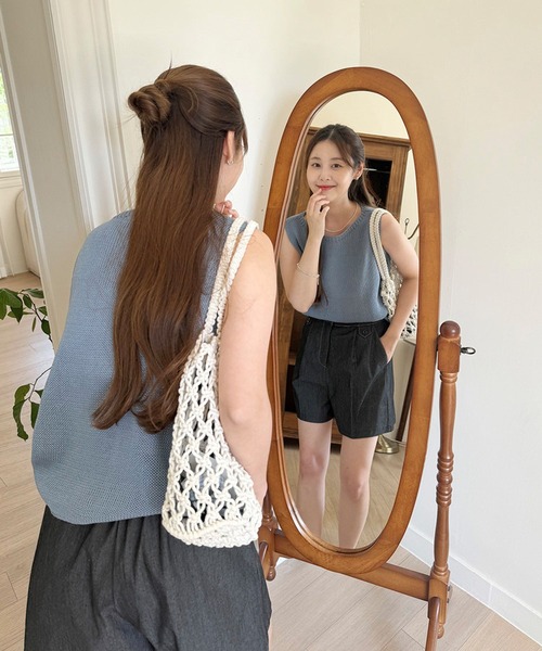 3.3 Field Trip （3.3フィールドトリップ）の「3.3 Field Trip／ネットトートバック（トートバッグ・レディース・グリーン/アイボリー・FREE）」の15枚目の写真