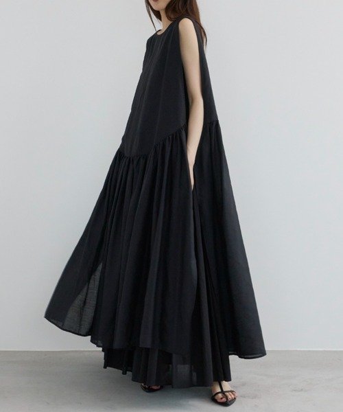 Libra Cue(リブラ キュー)の「サイドリボンジレワンピース(ワンピース・レディース・ブラック/ホワイト・FREE)」の11枚目の写真