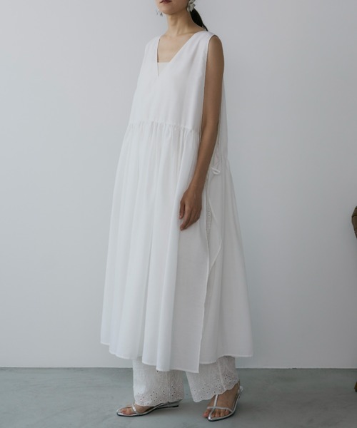 Libra Cue(リブラ キュー)の「サイドリボンジレワンピース(ワンピース・レディース・ブラック/ホワイト・FREE)」の4枚目の写真