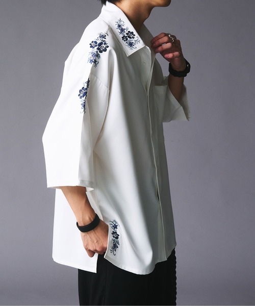 epnok(エプノック)の「花柄刺繍ルーズシャツ(シャツ/ブラウス・メンズ・ブラック/オフホワイト・SMALL/MEDIUM/LARGE)」の7枚目の写真