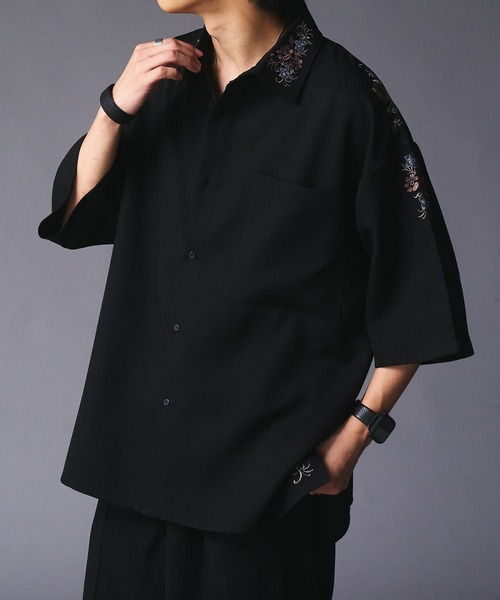 epnok(エプノック)の「花柄刺繍ルーズシャツ(シャツ/ブラウス・メンズ・ブラック/オフホワイト・SMALL/MEDIUM/LARGE)」の21枚目の写真