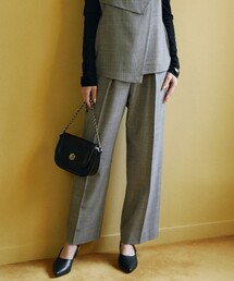 【洗える】ウール2WAYストレッチ ワイドストレートパンツ