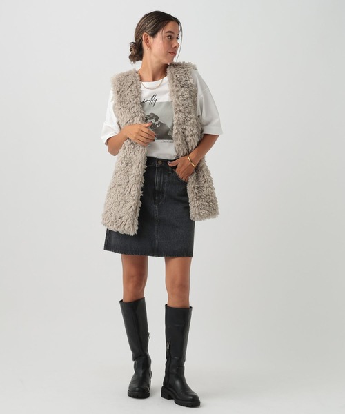 BAYFLOW（ベイフロー）の「ファーベスト（ベスト・レディース・グレイッシュベージュ/モカ/チャコール・FREE）」の5枚目の写真