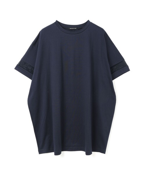 mizuiroind(ミズイロインド)の「mizuiro ind メッシュスリーブチュニックワンピース(チュニック・レディース・ブラック/オフホワイト/チャコールグレー/ネイビー・FREE)」の4枚目の写真