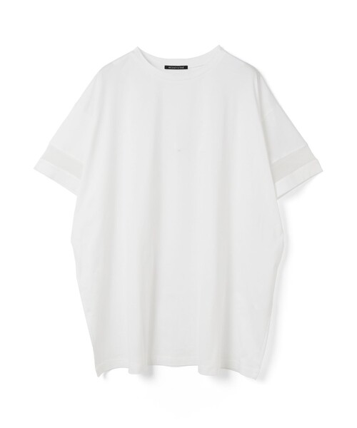 mizuiroind(ミズイロインド)の「mizuiro ind メッシュスリーブチュニックワンピース(チュニック・レディース・ブラック/オフホワイト/チャコールグレー/ネイビー・FREE)」の11枚目の写真