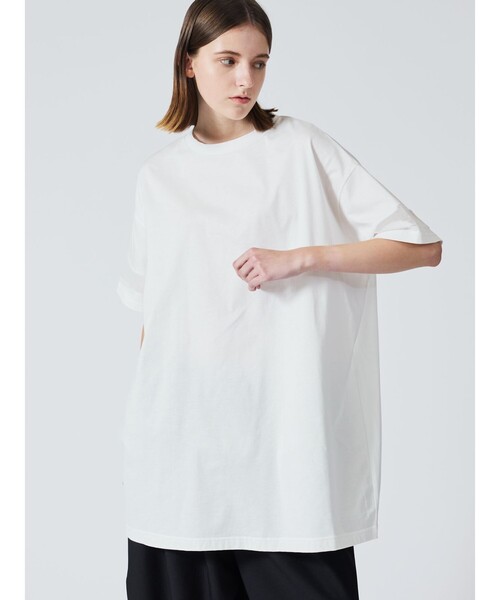 mizuiroind(ミズイロインド)の「mizuiro ind メッシュスリーブチュニックワンピース(チュニック・レディース・ブラック/オフホワイト/チャコールグレー/ネイビー・FREE)」の6枚目の写真