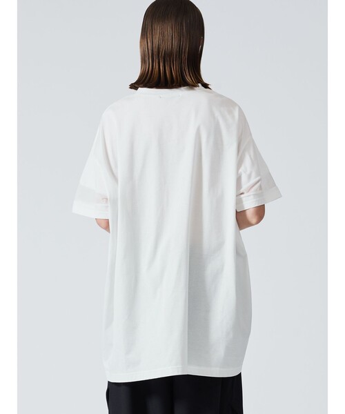 mizuiroind(ミズイロインド)の「mizuiro ind メッシュスリーブチュニックワンピース(チュニック・レディース・ブラック/オフホワイト/チャコールグレー/ネイビー・FREE)」の21枚目の写真
