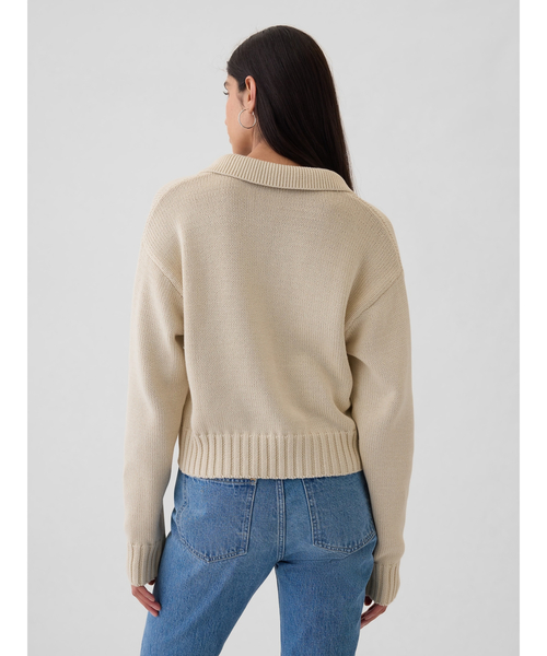 GAP(ギャップ)の「シュランケン ポロセーター(ニット/セーター・レディース・ブラック×ホワイト/ベージュ・M/L/S/XL/XXS/XS)」の4枚目の写真