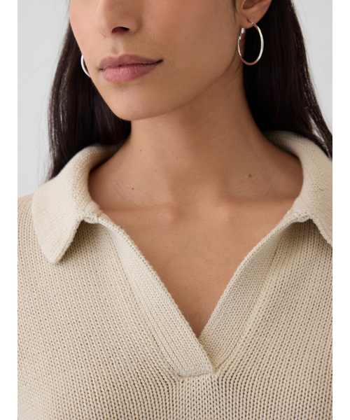 GAP(ギャップ)の「シュランケン ポロセーター(ニット/セーター・レディース・ブラック×ホワイト/ベージュ・M/L/S/XL/XXS/XS)」の8枚目の写真