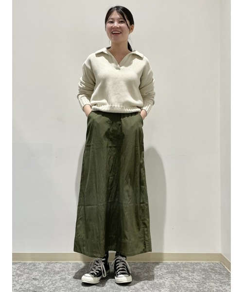 GAP(ギャップ)の「シュランケン ポロセーター(ニット/セーター・レディース・ブラック×ホワイト/ベージュ・M/L/S/XL/XXS/XS)」の15枚目の写真