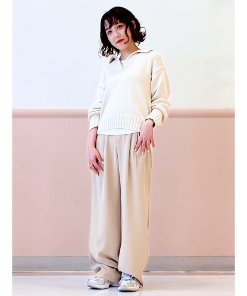 GAP(ギャップ)の「シュランケン ポロセーター(ニット/セーター・レディース・ブラック×ホワイト/ベージュ・M/L/S/XL/XXS/XS)」の16枚目の写真