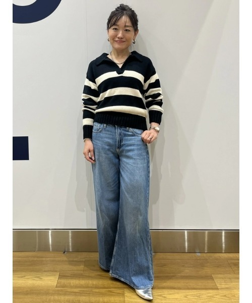 GAP(ギャップ)の「シュランケン ポロセーター(ニット/セーター・レディース・ブラック×ホワイト/ベージュ・M/L/S/XL/XXS/XS)」の17枚目の写真