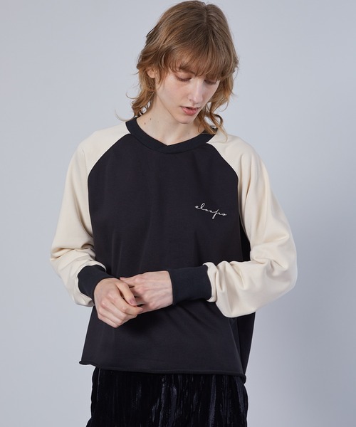 【ELOOPS】クロスカラーラグランスウェットシャツ（スウェット）｜ELOOPS（イーループス） 8,800円