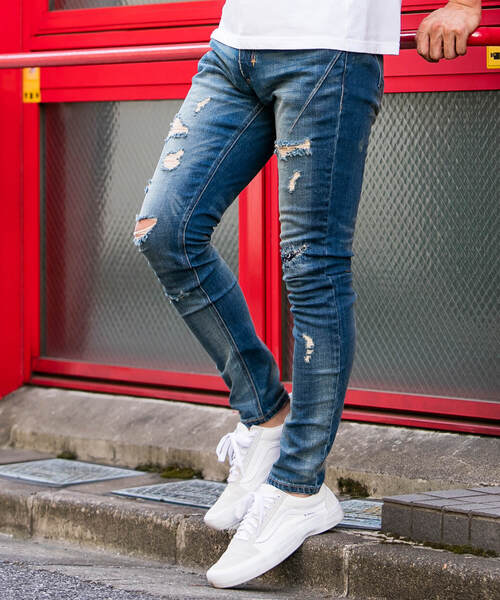 ブランド古着】ダメージ加工デニムパンツ（デニムパンツ）｜NUMBER (N 