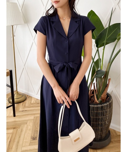 MIIA(ミーア)の「ウエストリボンシャツワンピース(ワンピース・レディース・パープル/ネイビー/チェック・FREE)」の21枚目の写真