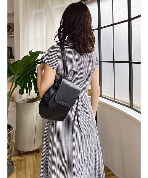 MIIA(ミーア)の「ウエストリボンシャツワンピース(ワンピース・レディース・パープル/ネイビー/チェック・FREE)」の12枚目の写真