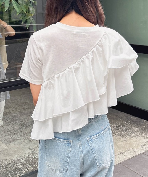 INGNI(イング)の「【WEB限定】フリルアシメTシャツ(Tシャツ/カットソー・レディース・ブラック/オフホワイト・M)」の17枚目の写真