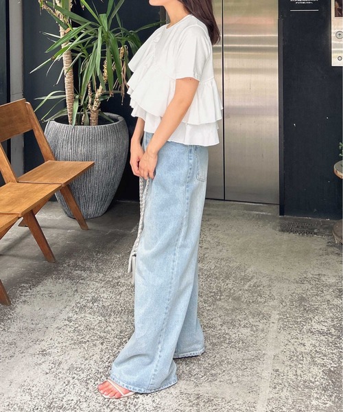INGNI(イング)の「【WEB限定】フリルアシメTシャツ(Tシャツ/カットソー・レディース・ブラック/オフホワイト・M)」の20枚目の写真