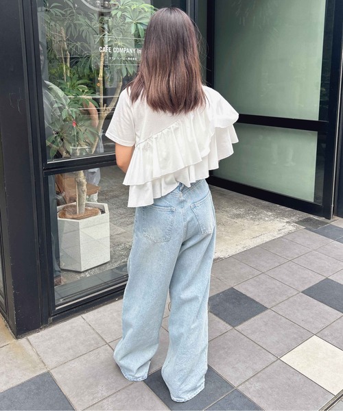 INGNI(イング)の「【WEB限定】フリルアシメTシャツ(Tシャツ/カットソー・レディース・ブラック/オフホワイト・M)」の21枚目の写真