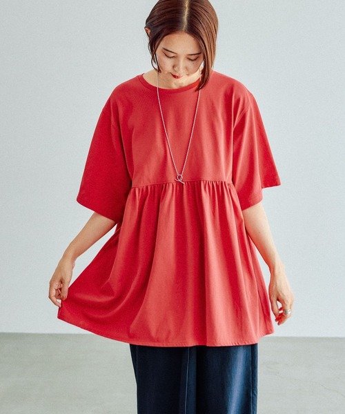 LEPSIM（レプシィム）の「切り替えギャザーチュニック　132287（Tシャツ/カットソー・レディース・レッド/オフホワイト/ブラック・FREE）」の13枚目の写真