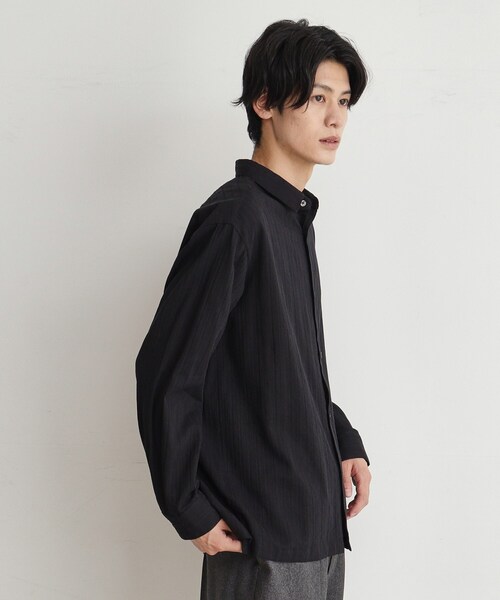 THE SHOP TK （ザ ショップ ティーケー ）の「◆コットンレース長袖シャツ（シャツ/ブラウス・メンズ・ブラック/オフホワイト・04/03/02/01）」の3枚目の写真