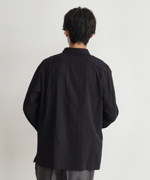 THE SHOP TK （ザ ショップ ティーケー ）の「◆コットンレース長袖シャツ（シャツ/ブラウス・メンズ・ブラック/オフホワイト・04/03/02/01）」の4枚目の写真