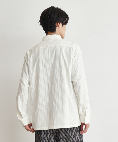 THE SHOP TK （ザ ショップ ティーケー ）の「◆コットンレース長袖シャツ（シャツ/ブラウス・メンズ・ブラック/オフホワイト・04/03/02/01）」の8枚目の写真