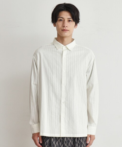 THE SHOP TK （ザ ショップ ティーケー ）の「◆コットンレース長袖シャツ（シャツ/ブラウス・メンズ・ブラック/オフホワイト・04/03/02/01）」の11枚目の写真