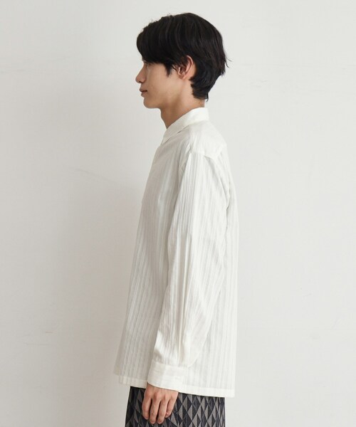 THE SHOP TK （ザ ショップ ティーケー ）の「◆コットンレース長袖シャツ（シャツ/ブラウス・メンズ・ブラック/オフホワイト・04/03/02/01）」の12枚目の写真