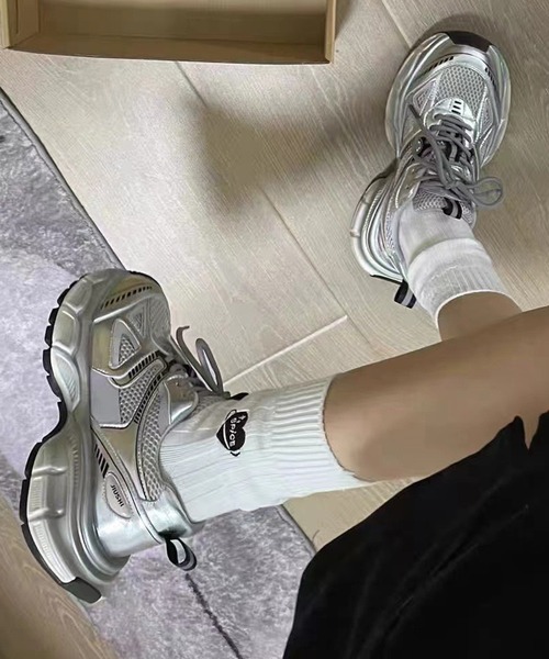 Teem Store（チームストア）の「厚底 ボリュームソール ダッドスニーカー（スニーカー・レディース・ホワイト/シルバー・38/36/40）」の5枚目の写真