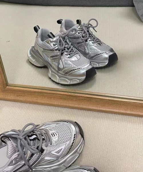 Teem Store（チームストア）の「厚底 ボリュームソール ダッドスニーカー（スニーカー・レディース・ホワイト/シルバー・38/36/40）」の7枚目の写真