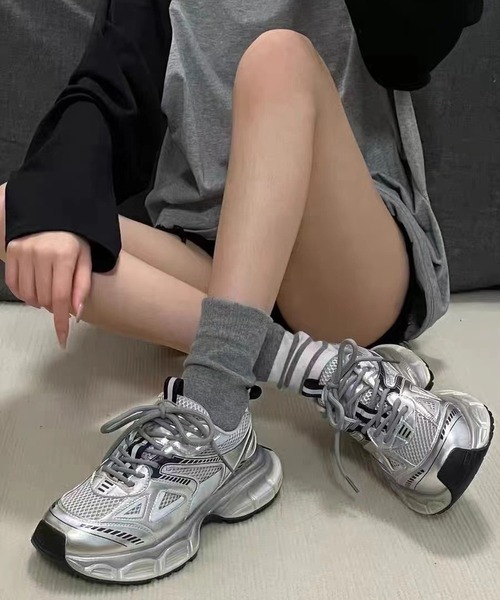 Teem Store（チームストア）の「厚底 ボリュームソール ダッドスニーカー（スニーカー・レディース・ホワイト/シルバー・38/36/40）」の17枚目の写真