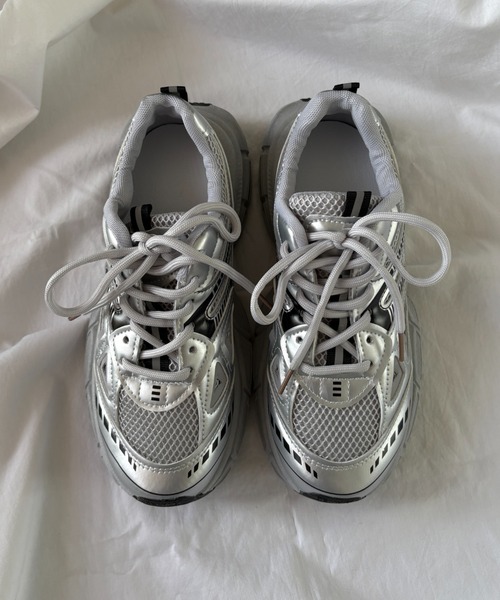 Teem Store（チームストア）の「厚底 ボリュームソール ダッドスニーカー（スニーカー・レディース・ホワイト/シルバー・38/36/40）」の18枚目の写真