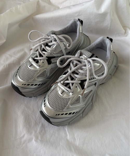 Teem Store（チームストア）の「厚底 ボリュームソール ダッドスニーカー（スニーカー・レディース・ホワイト/シルバー・38/36/40）」の20枚目の写真